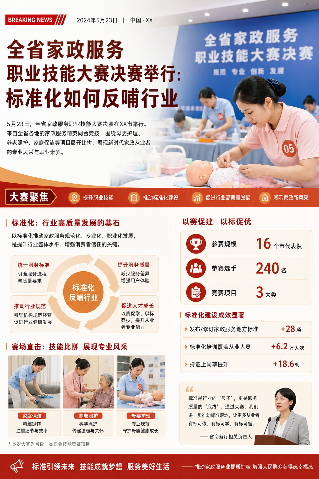 全省家政服务职业技能大赛决赛举行：标准化如何反哺行业