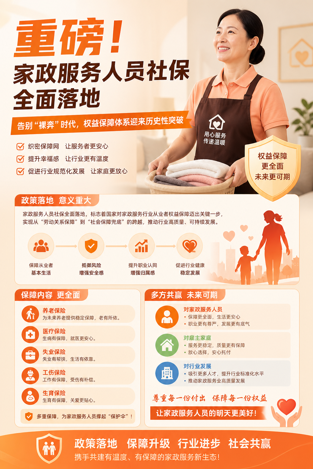 重磅！家政服务人员社保全面落地，告别“裸奔”时代，权益保障体系迎来历史性突破