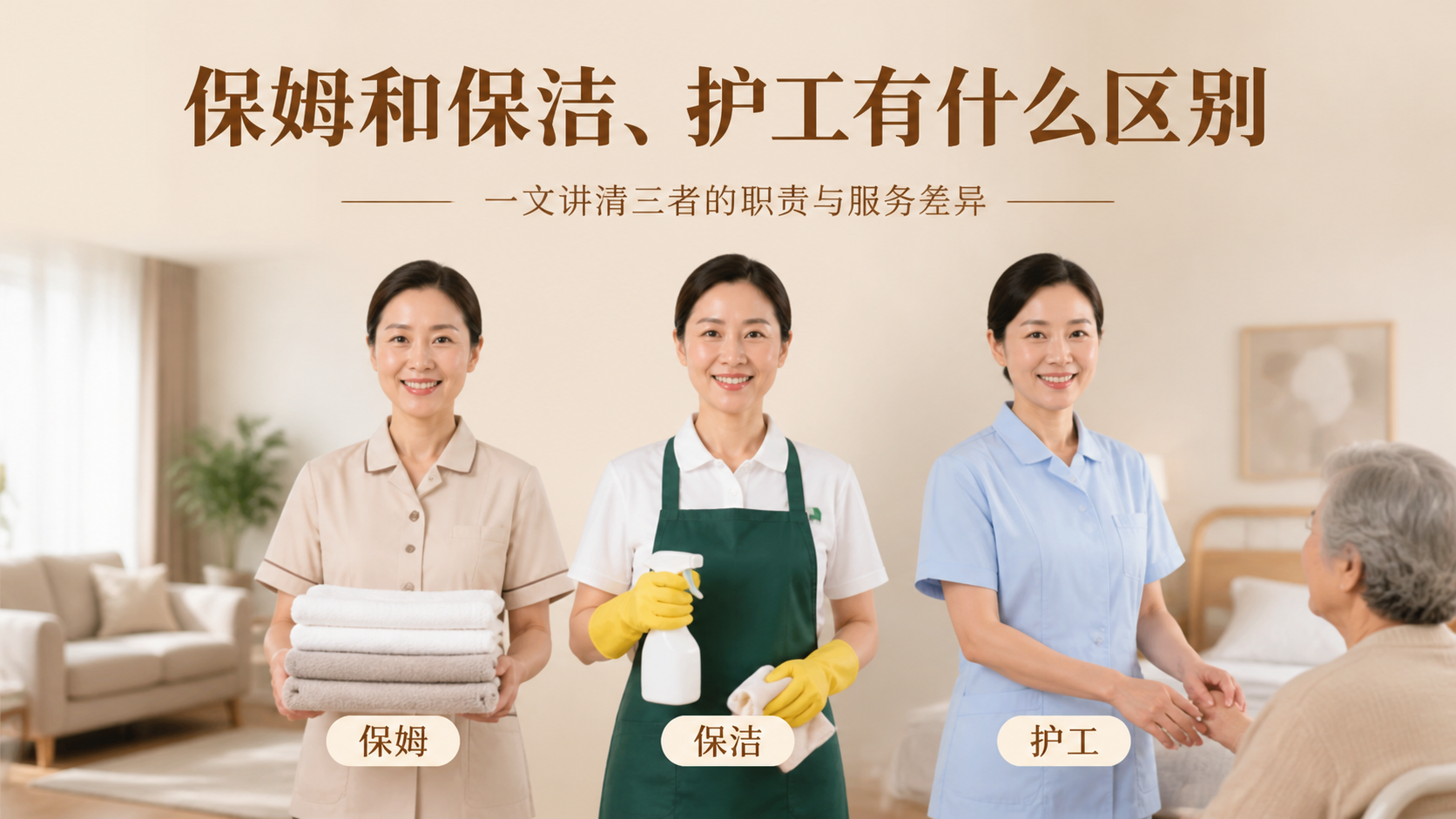 保姆和保洁、护工有什么区别