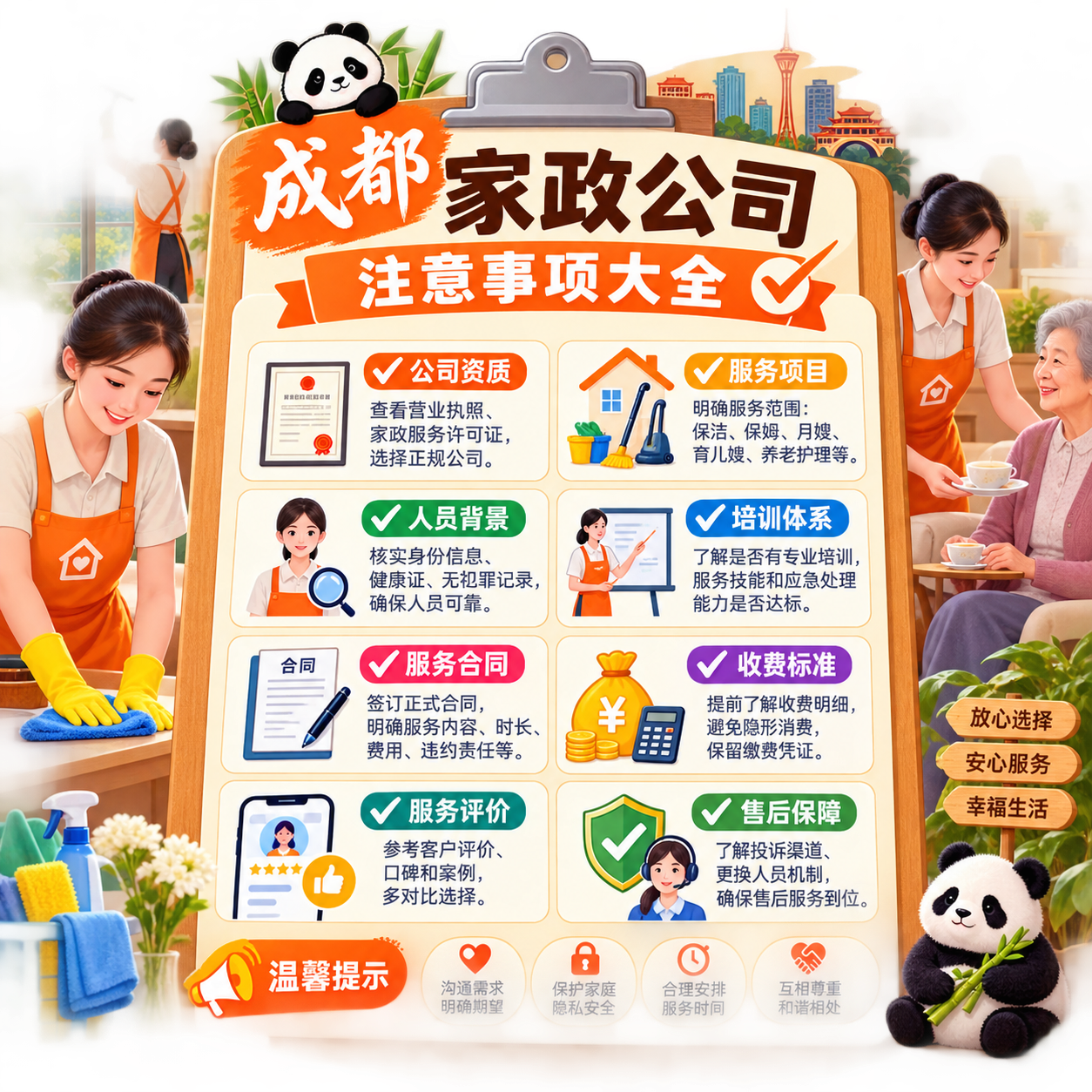 成都家政公司注意事项大全