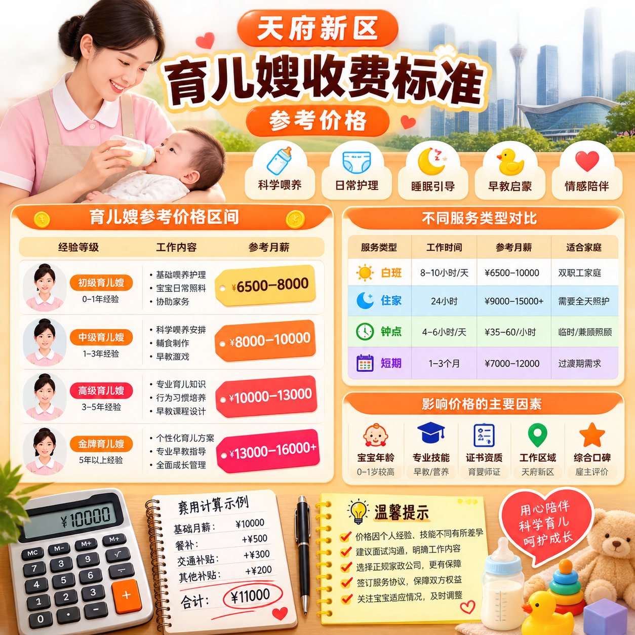 天府新区育儿嫂收费标准参考价格