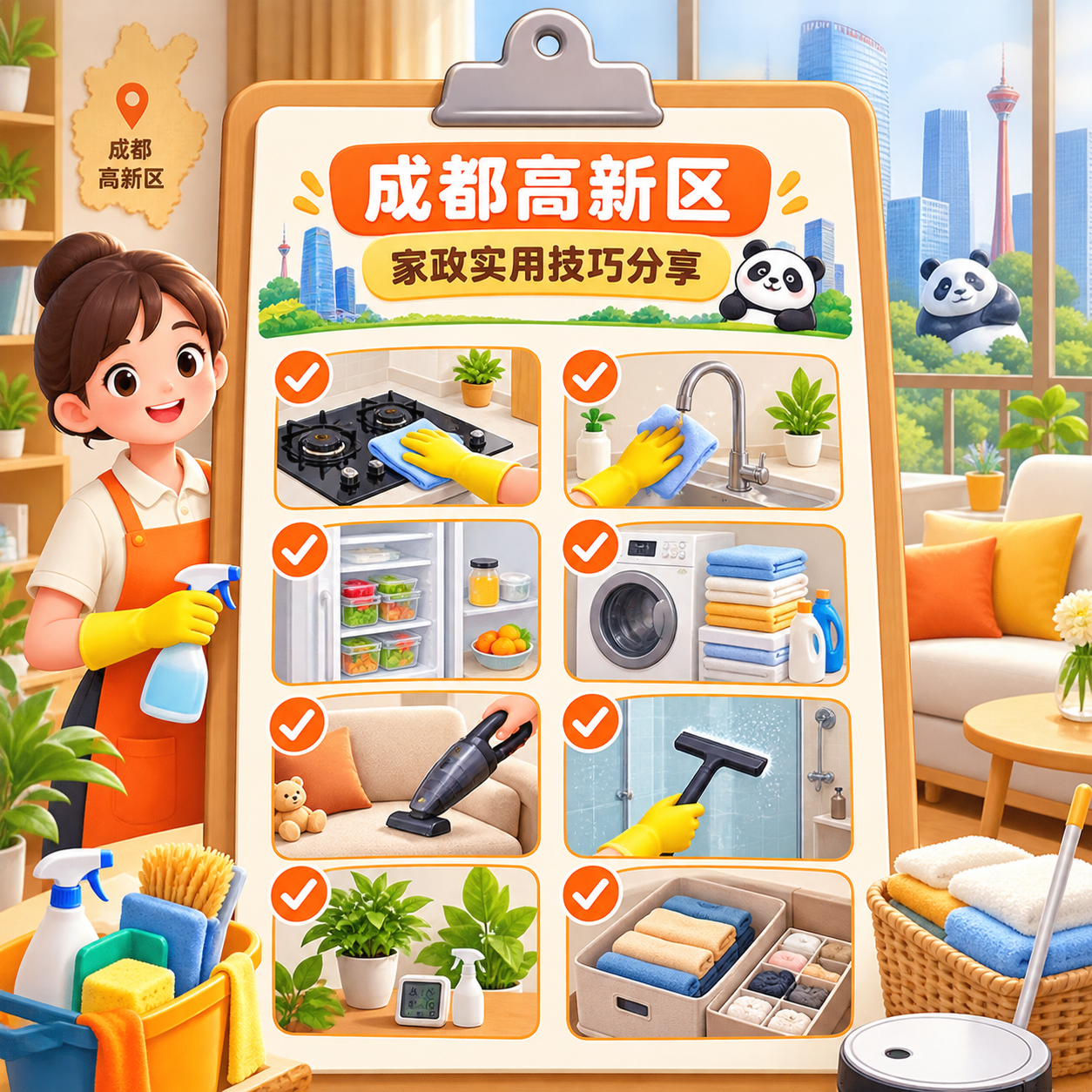 成都高新区家政实用技巧分享
