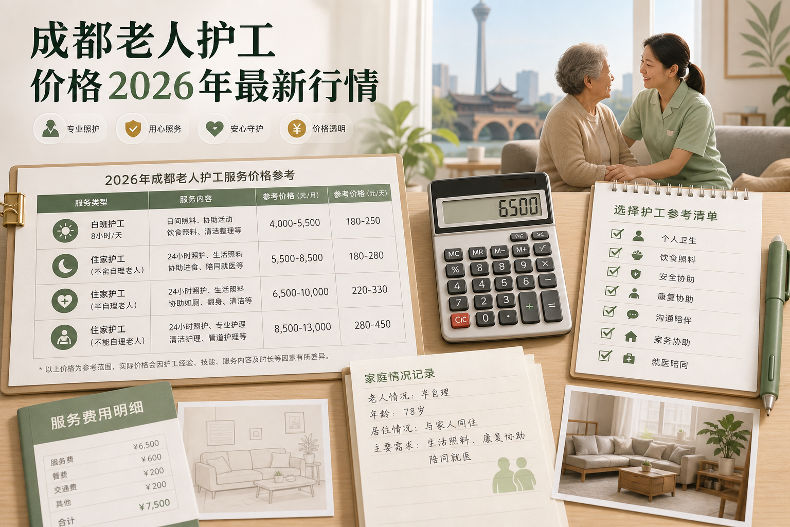 成都老人护工价格2026年最新行情