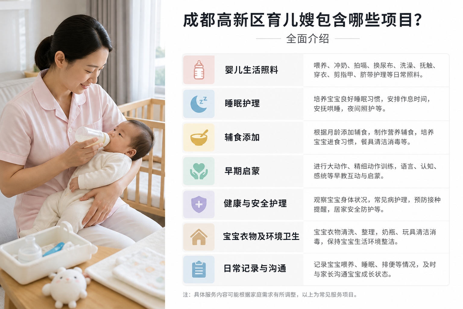 成都高新区育儿嫂包含哪些项目？全面介绍