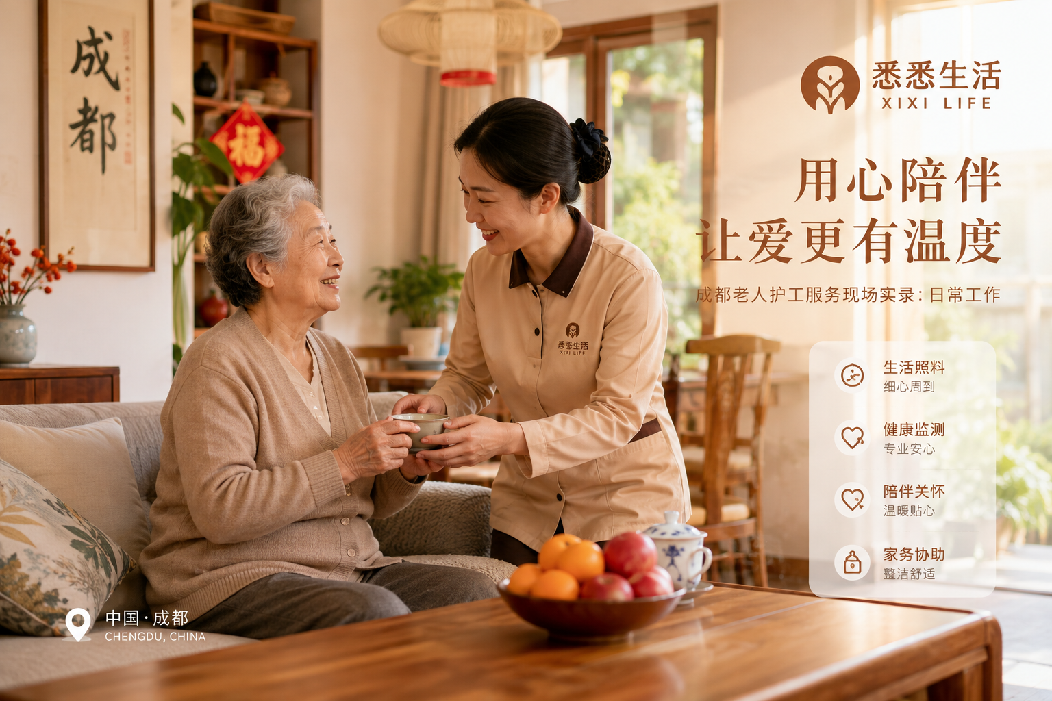 成都老人护工服务现场实录：日常工作