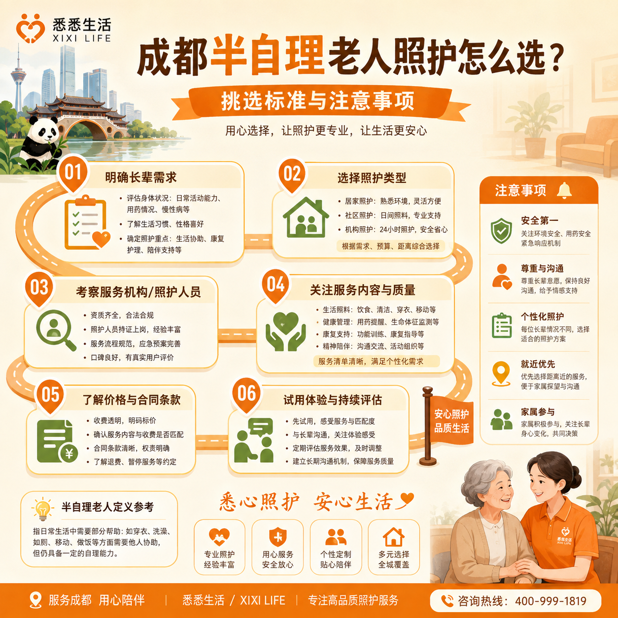 成都半自理老人照护怎么选？挑选标准与注意事项