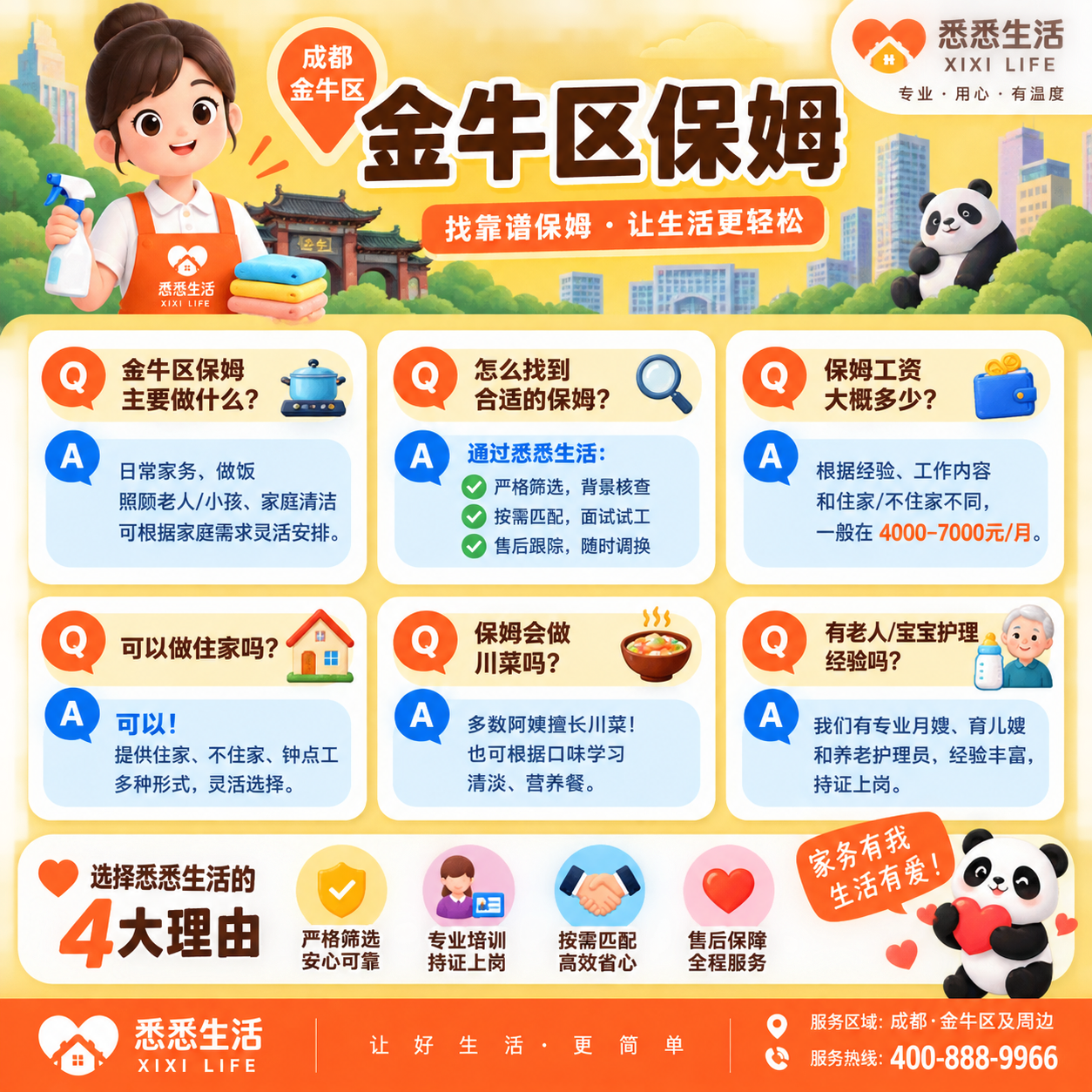 金牛区保姆常见问题解答FAQ