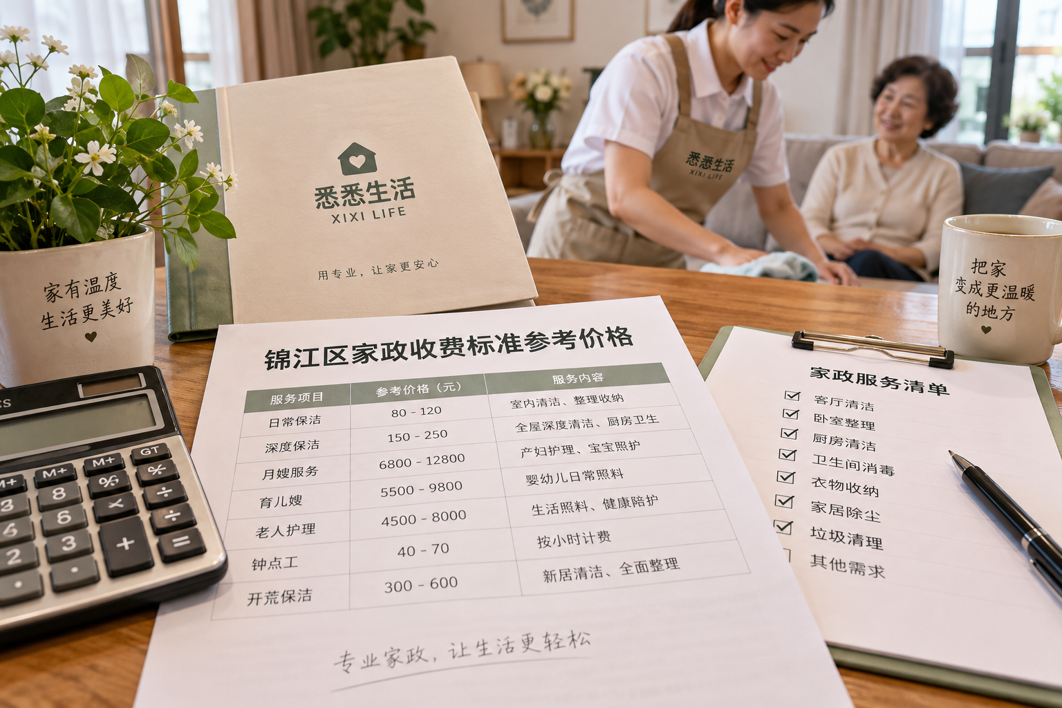 锦江区家政收费标准参考价格