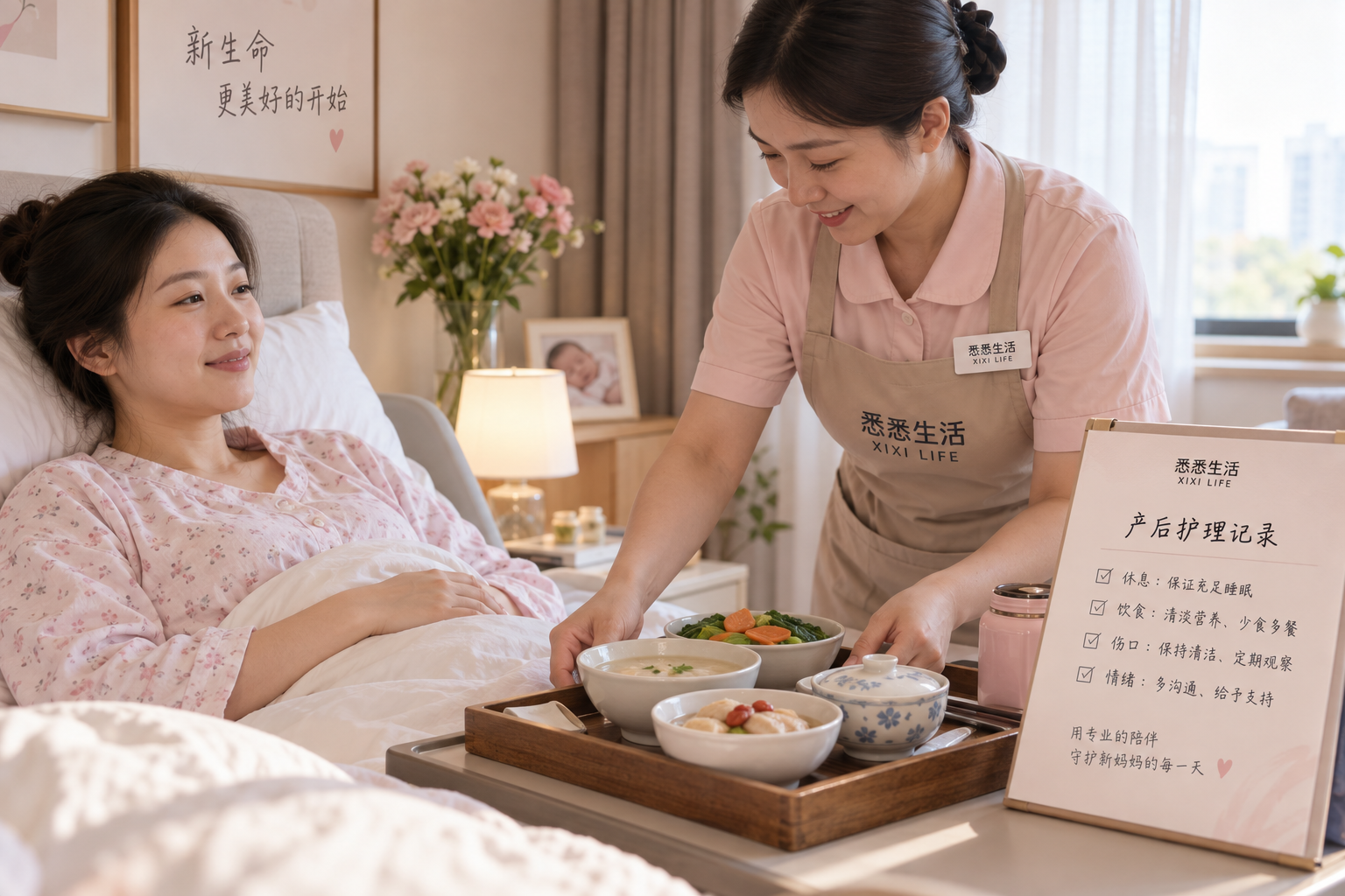 产后护理包括哪些内容：休息、饮食、伤口和情绪支持