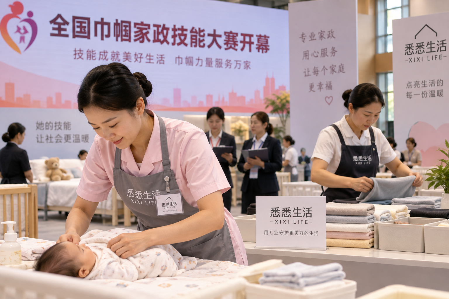 全国巾帼家政技能大赛开幕：母婴护理、整理收纳为何成焦点