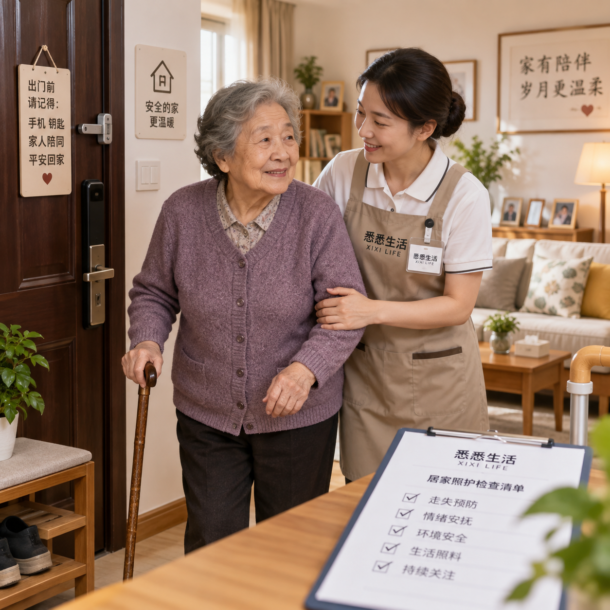 认知障碍老人照护要点：走失预防、情绪安抚与环境安全