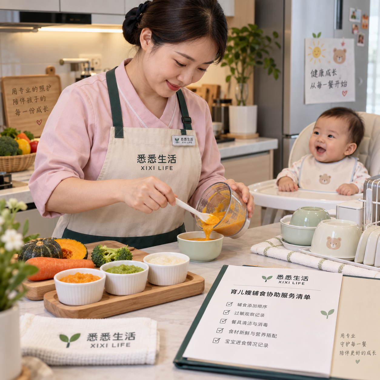 育儿嫂辅食协助指南：添加顺序、过敏观察和餐具卫生