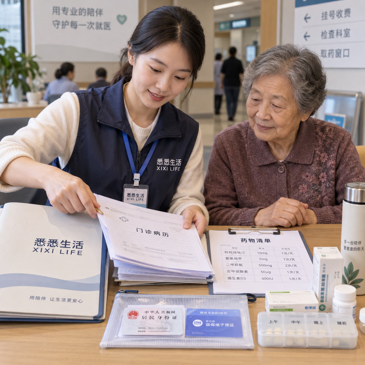 老人陪诊检查前准备：病历、药物清单和注意事项
