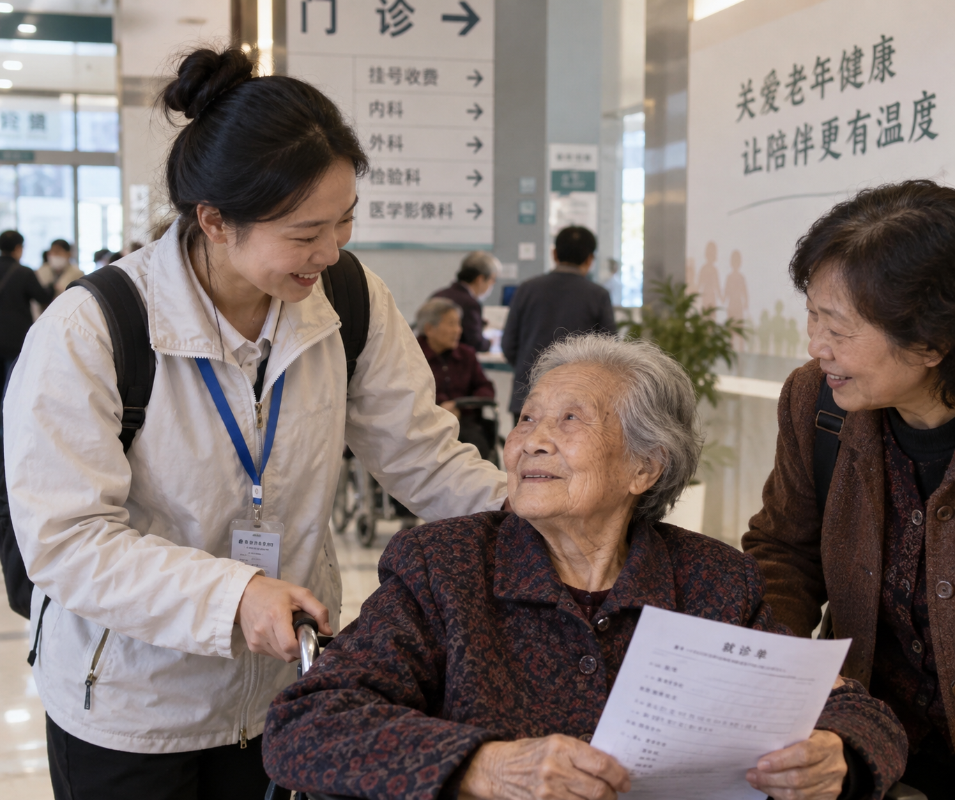 天府新区老人陪诊服务现场实录：日常工作