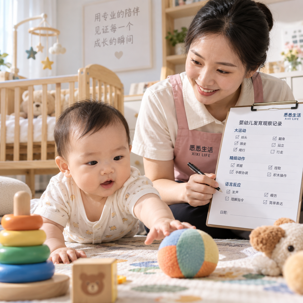 育婴师发育观察记录：大运动、精细动作和语言反应