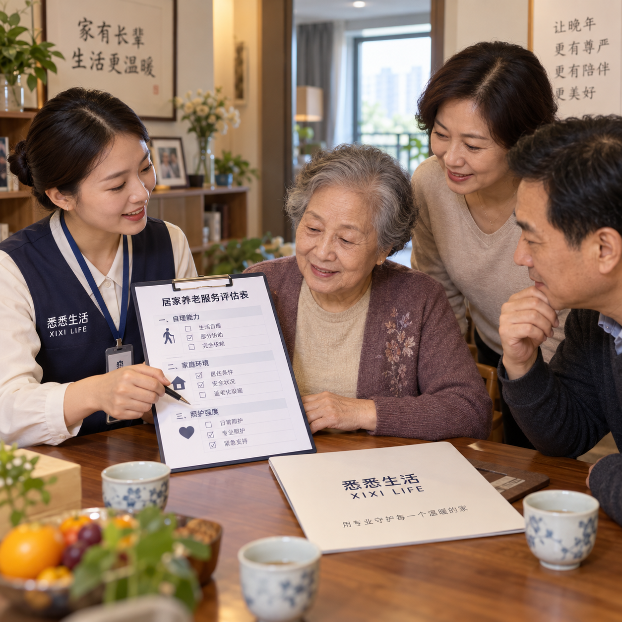 居家养老服务评估表：自理能力、家庭环境和照护强度