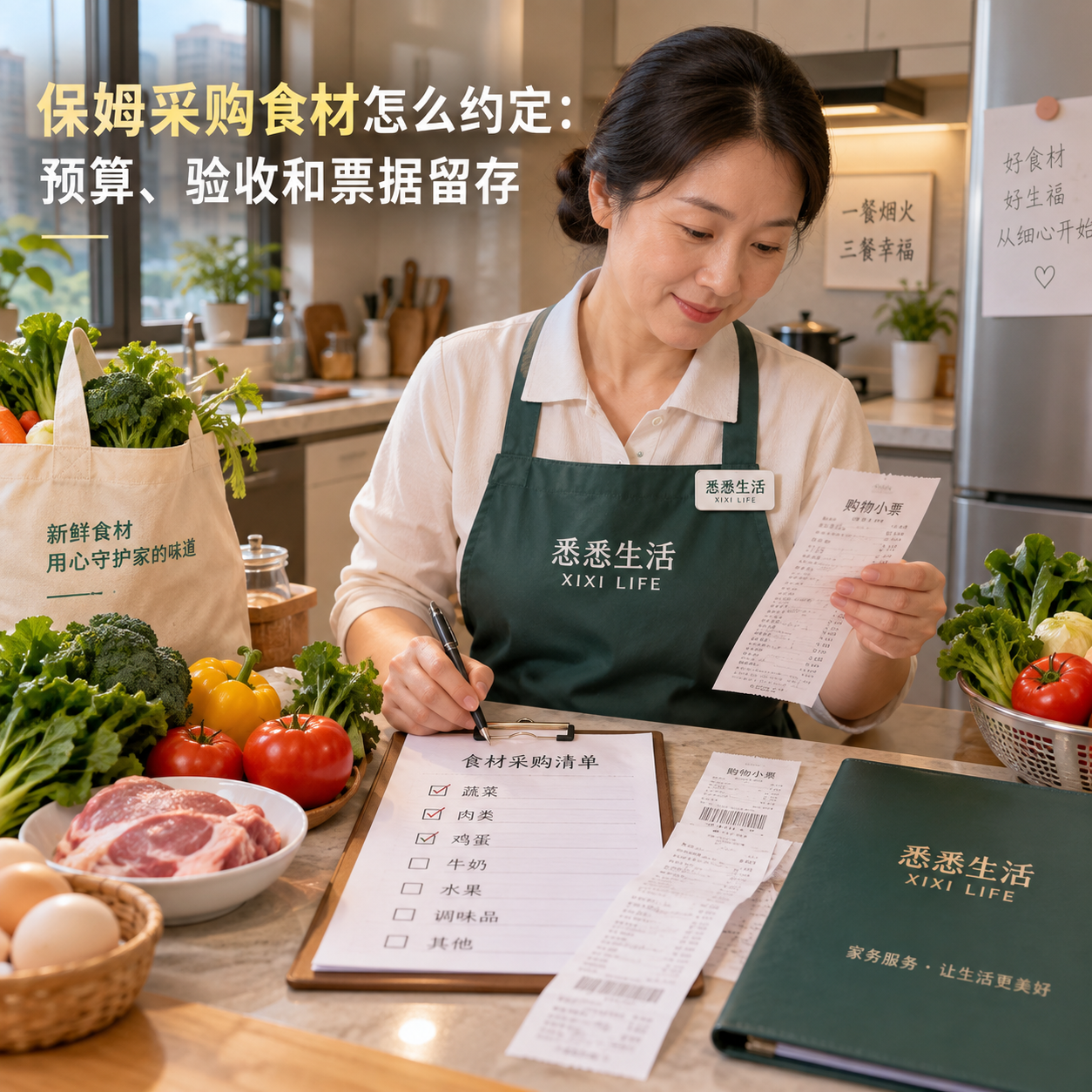 保姆采购食材怎么约定：预算、验收和票据留存