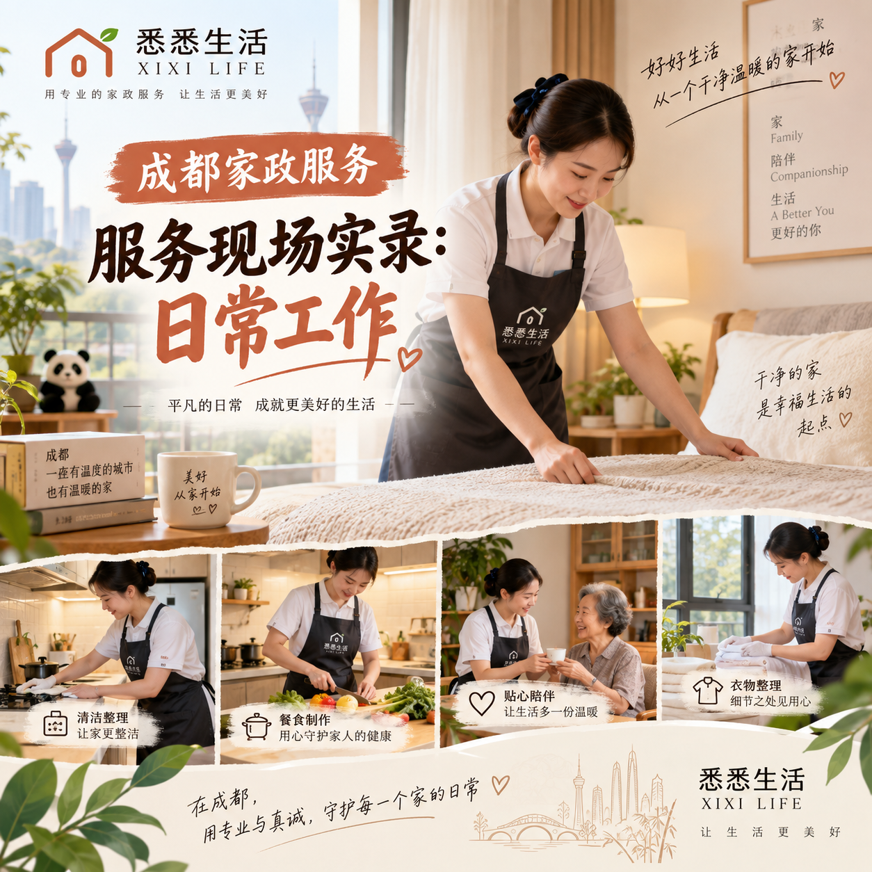 成都家政服务服务现场实录：日常工作