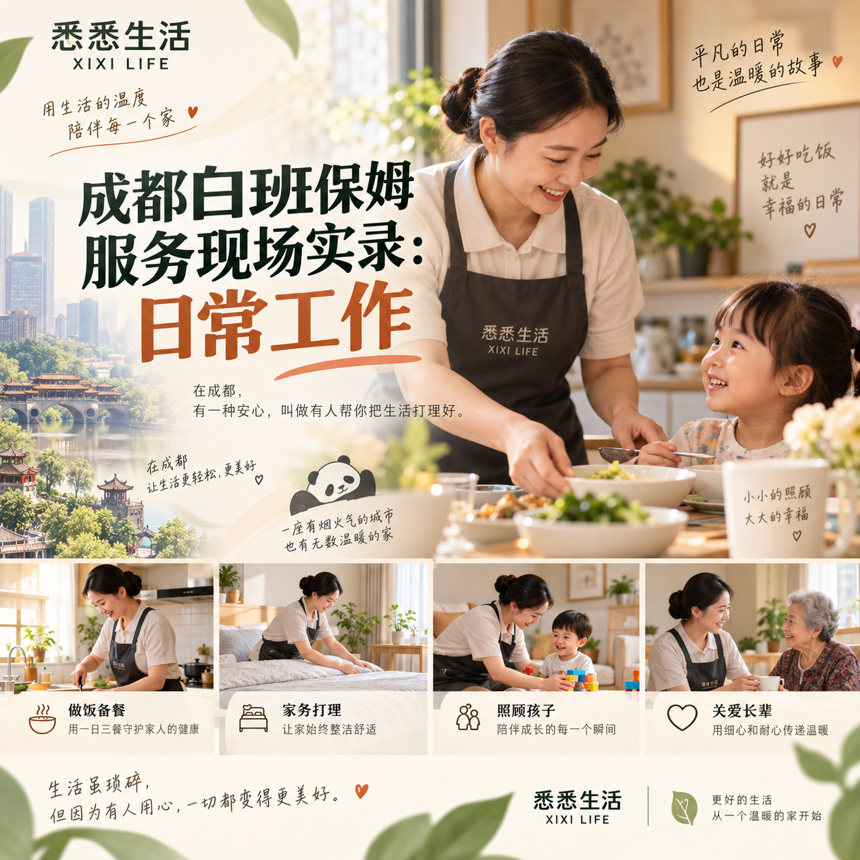 成都白班保姆服务现场实录：日常工作