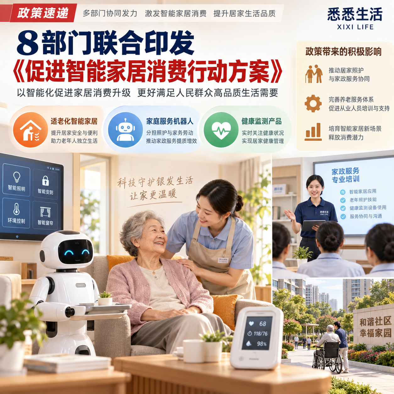 8部门联合印发《促进智能家居消费行动方案》：给家政与居家照护服务带来哪些变化