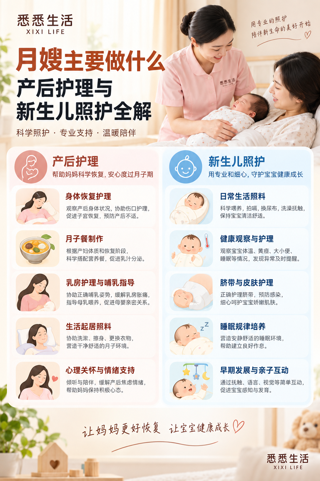 月嫂主要做什么：产后护理与新生儿照护全解
