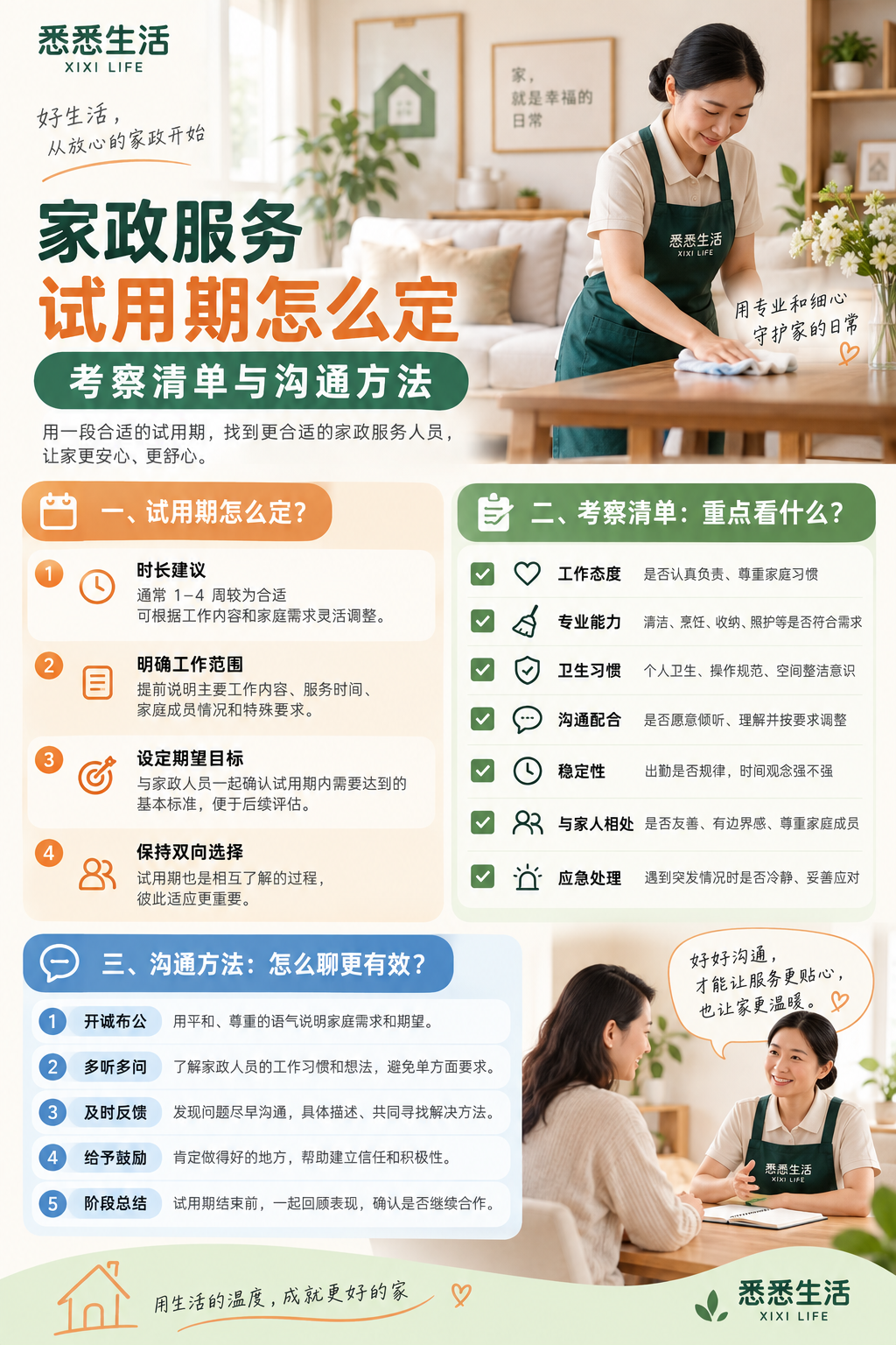 家政服务试用期怎么定：考察清单与沟通方法
