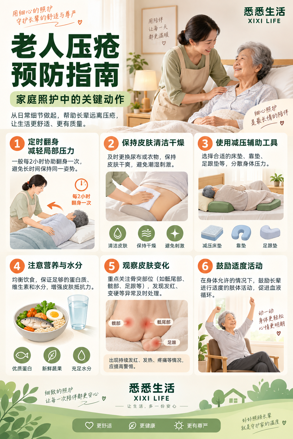 老人压疮预防指南：家庭照护中的关键动作
