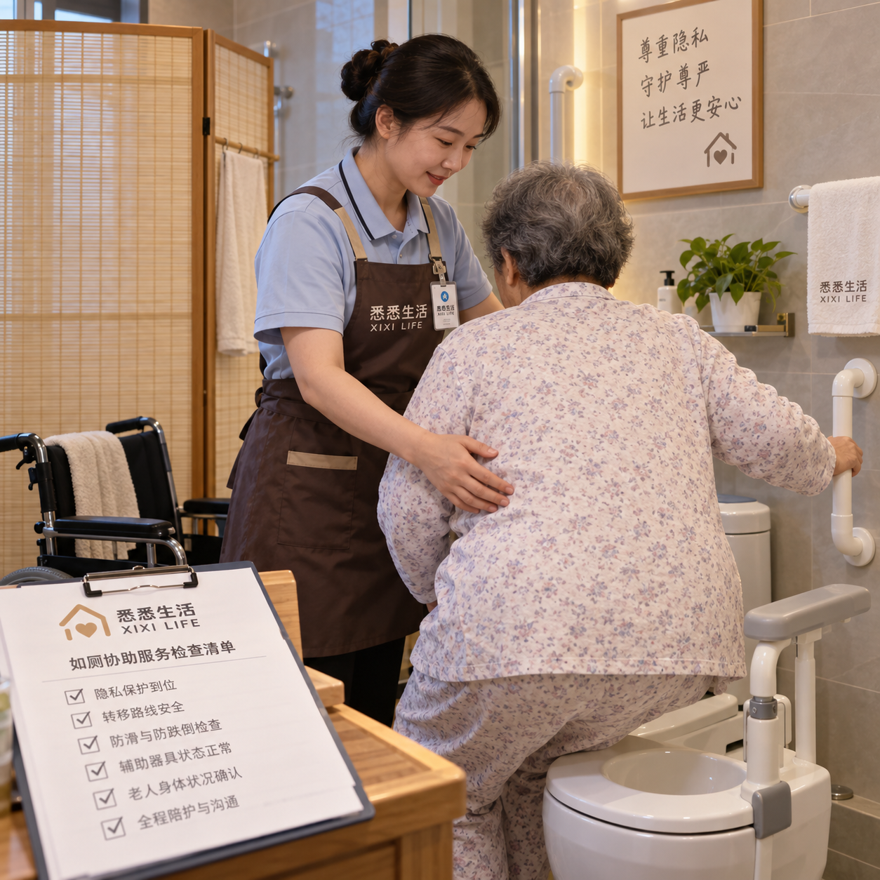 失能老人如厕协助怎么做：隐私、转移与防跌倒