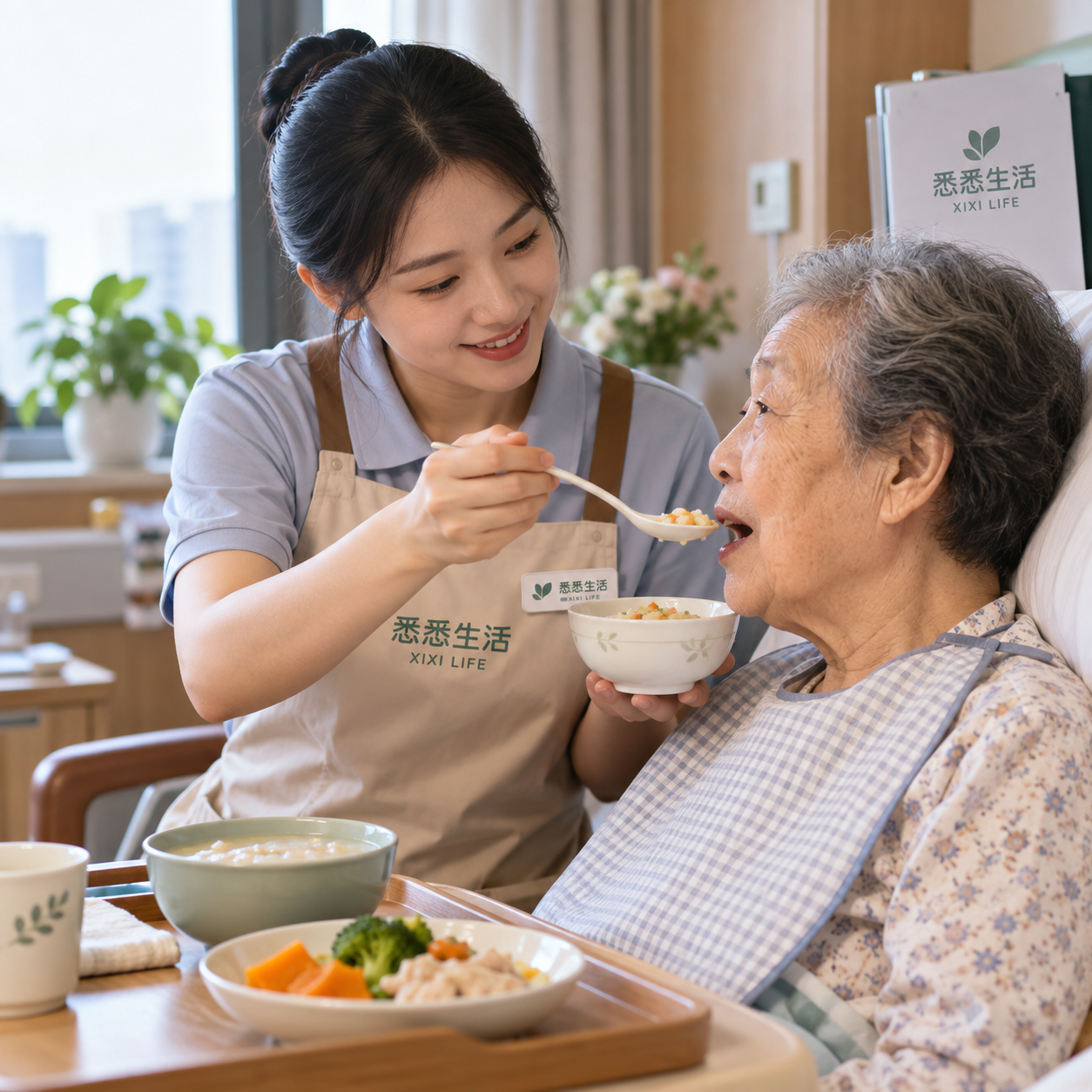 护工协助进食怎么做：体位、速度与呛咳观察