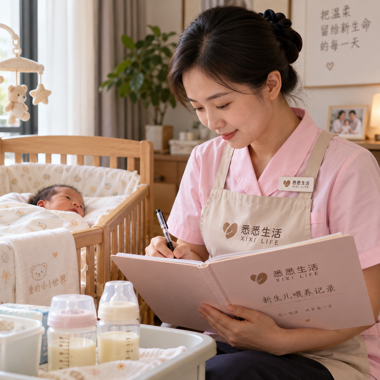 月嫂新生儿喂养记录怎么写：时间、奶量与异常反馈
