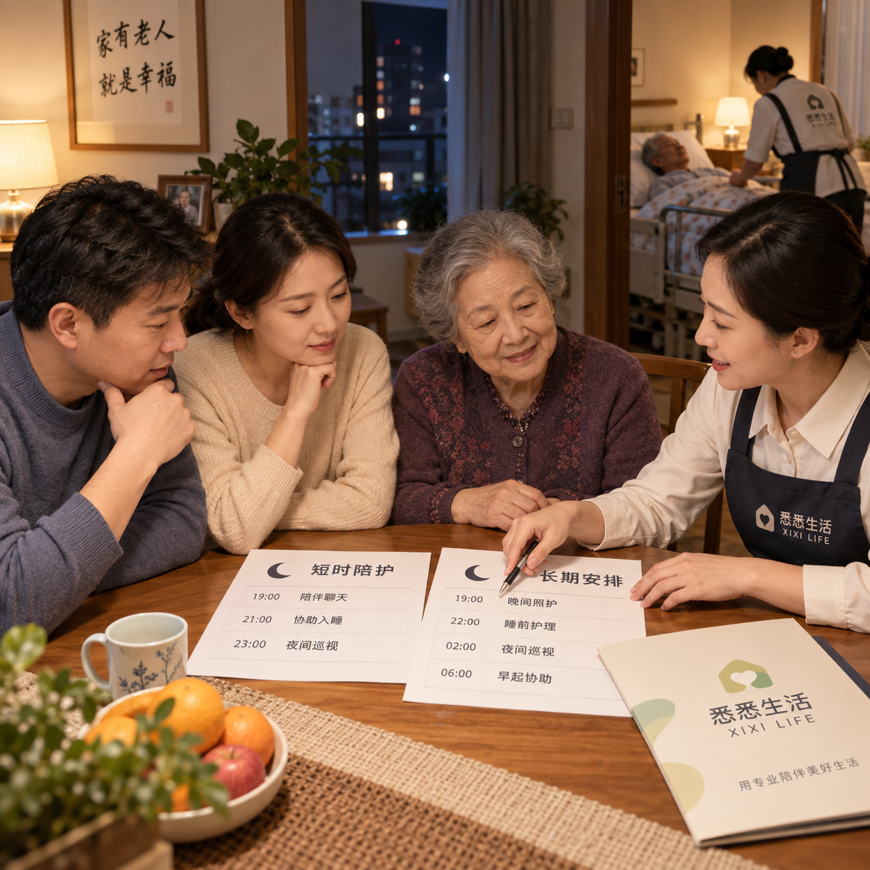 居家养老服务夜间照护怎么选：短时陪护与长期安排