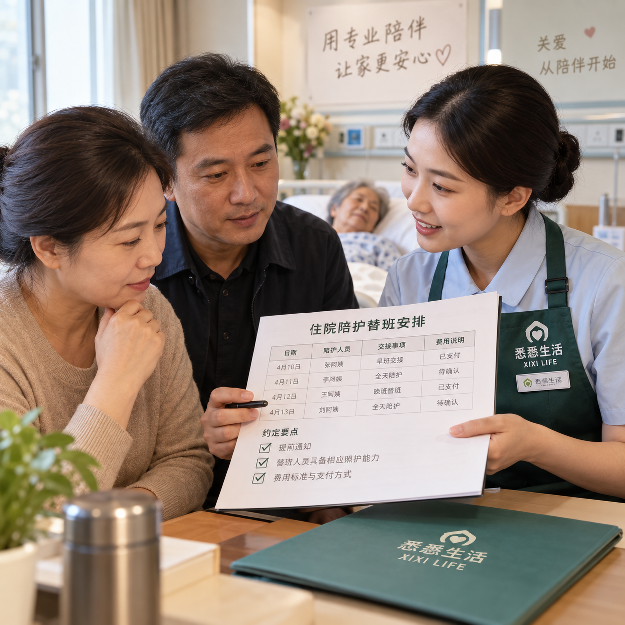 住院陪护请假替班怎么约定：通知、能力与费用