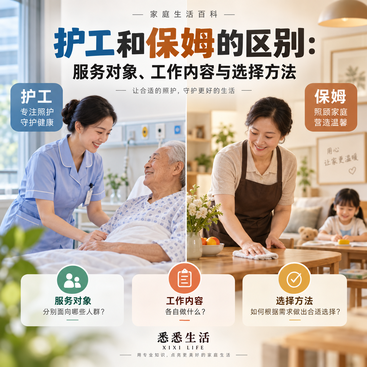 护工和保姆的区别：服务对象、工作内容与选择方法