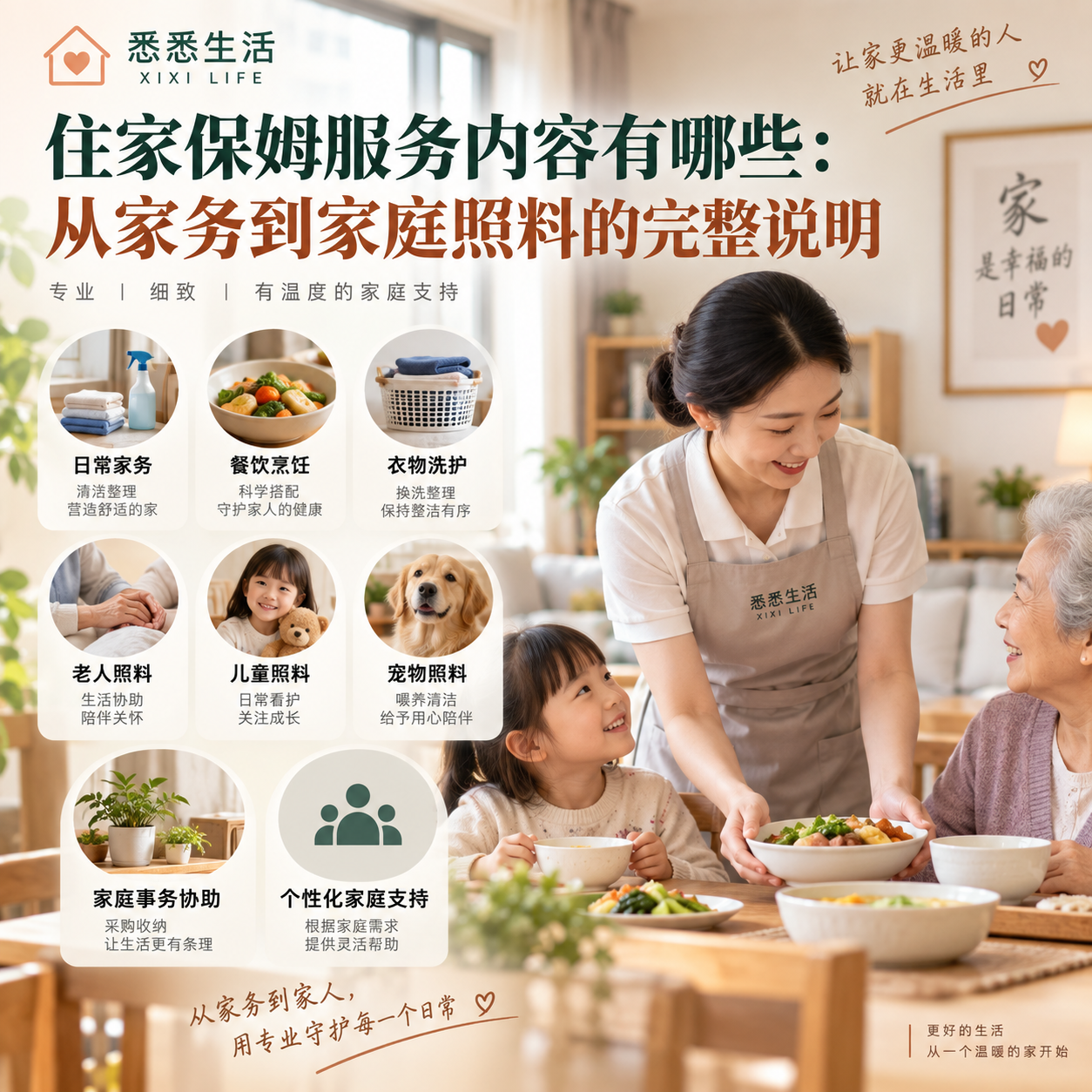 住家保姆服务内容有哪些：从家务到家庭照料的完整说明