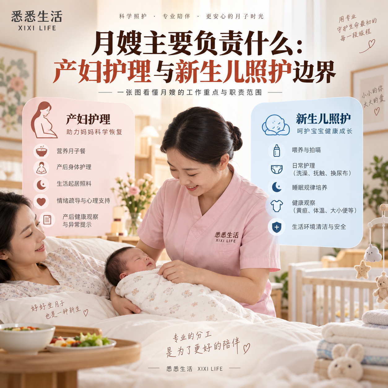 月嫂主要负责什么：产妇护理与新生儿照护边界