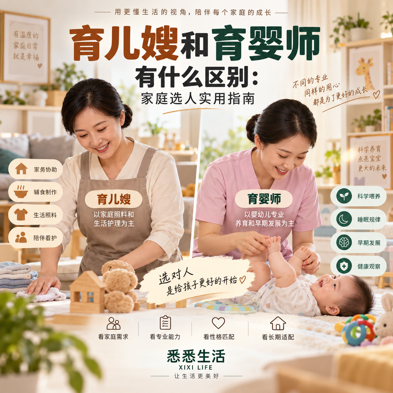 育儿嫂和育婴师有什么区别：家庭选人实用指南