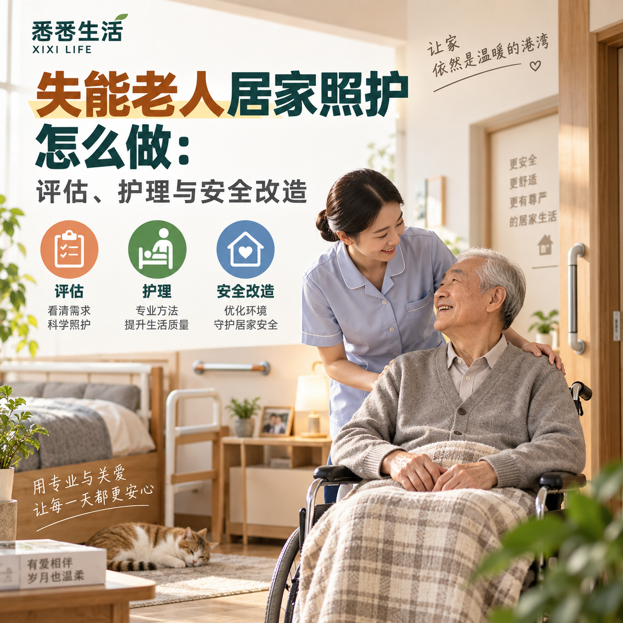 失能老人居家照护怎么做：评估、护理与安全改造