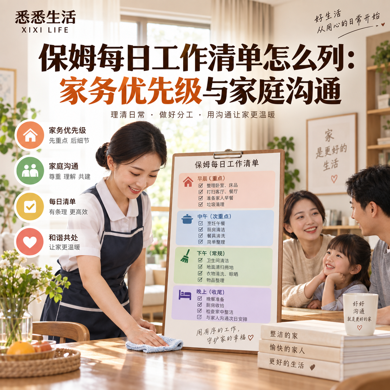 保姆每日工作清单怎么列：家务优先级与家庭沟通