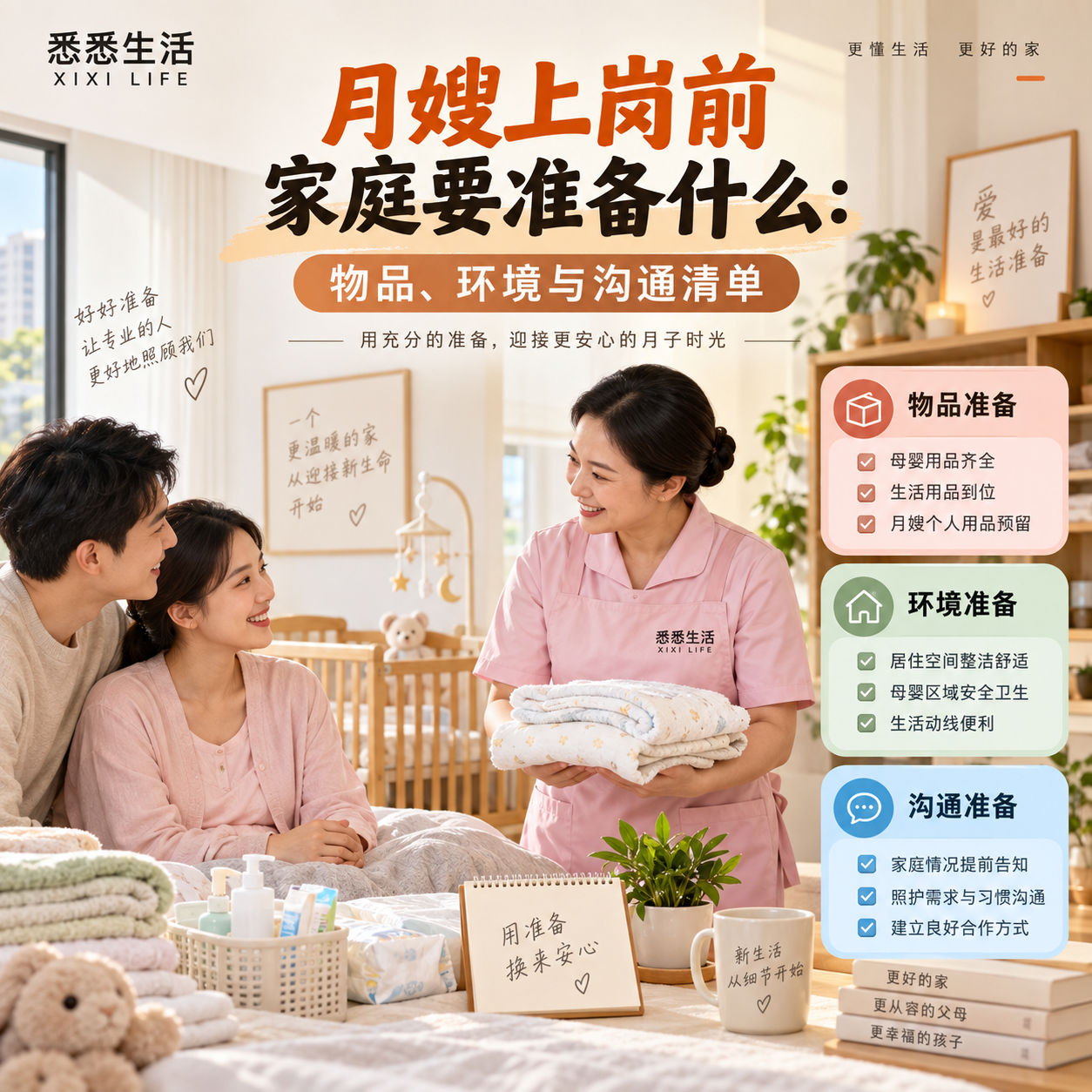 月嫂上岗前家庭要准备什么：物品、环境与沟通清单