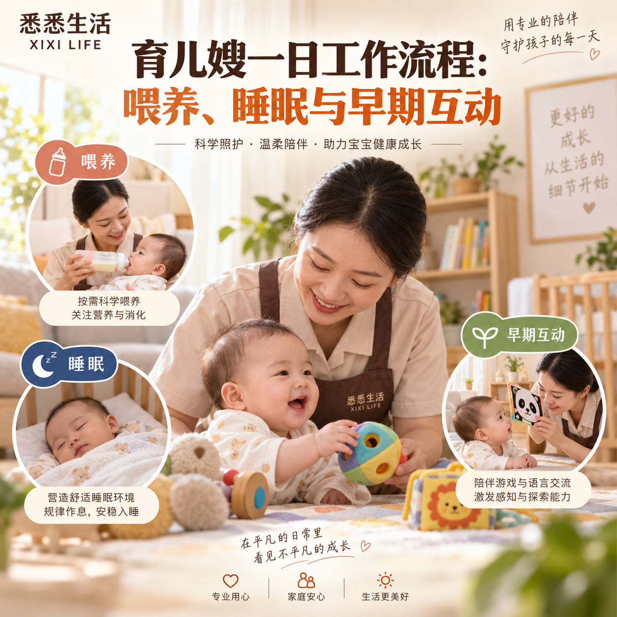 育儿嫂一日工作流程：喂养、睡眠与早期互动