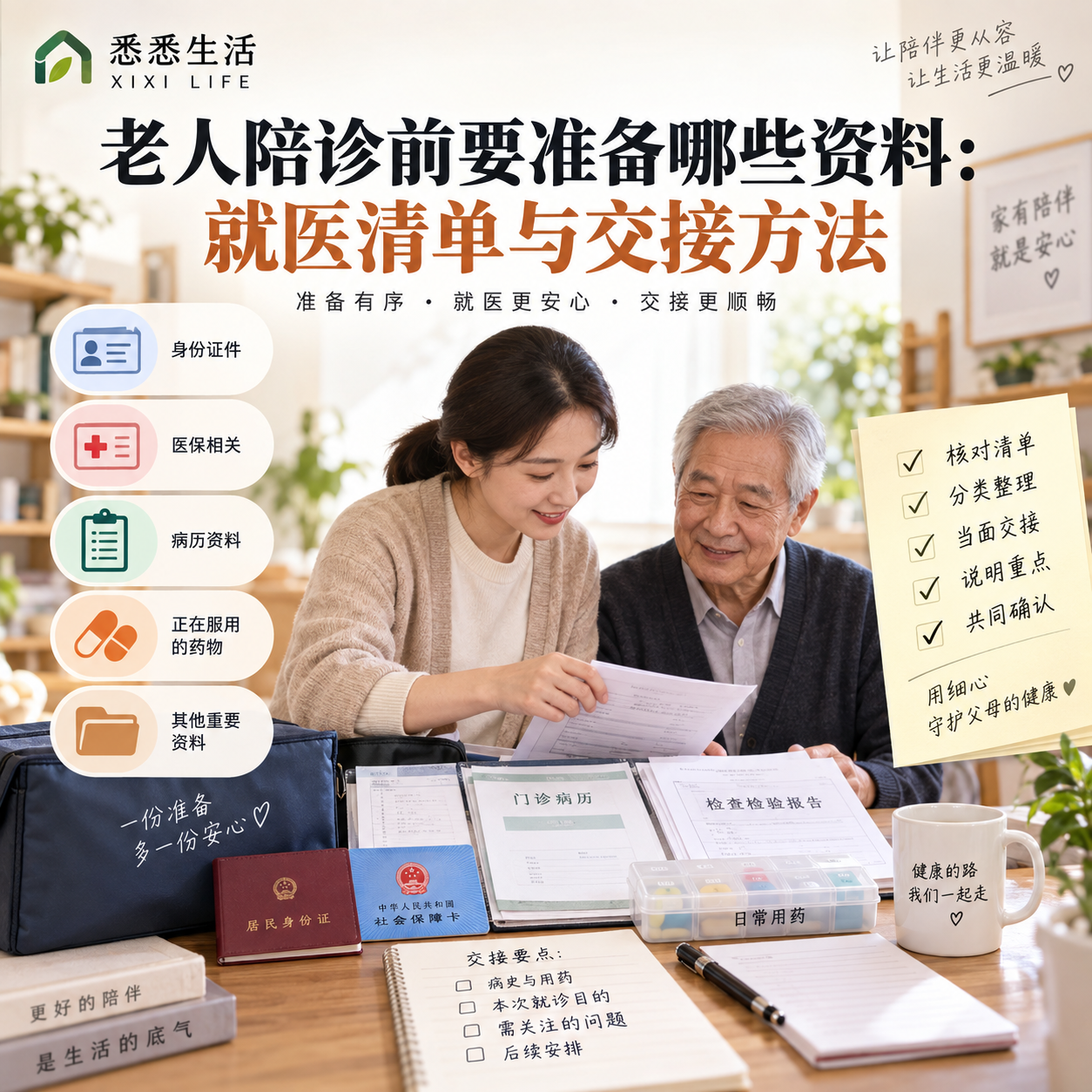 老人陪诊前要准备哪些资料：就医清单与交接方法