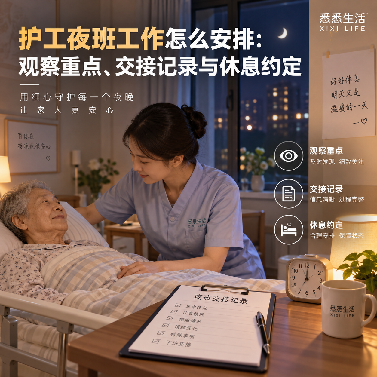 护工夜班工作怎么安排：观察重点、交接记录与休息约定