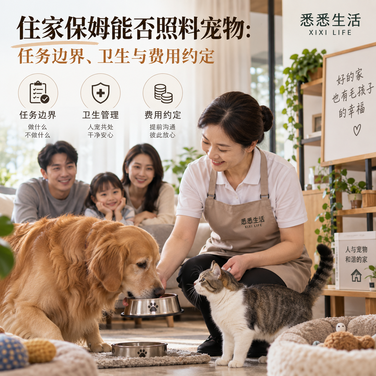 住家保姆能否照料宠物：任务边界、卫生与费用约定