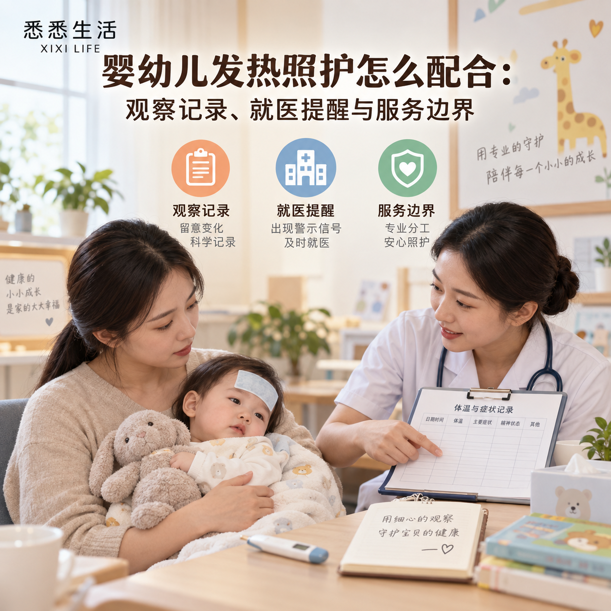 婴幼儿发热照护怎么配合：观察记录、就医提醒与服务边界