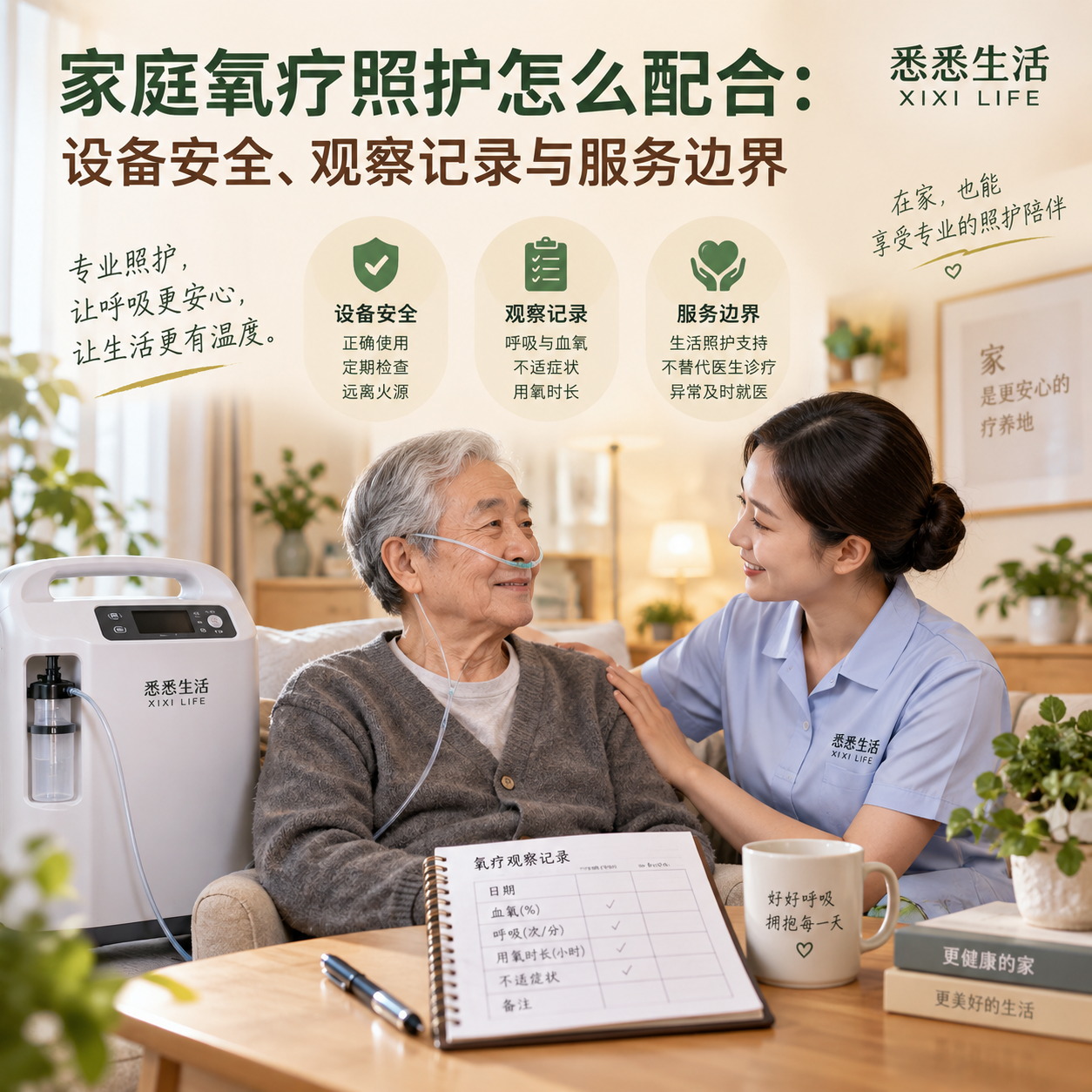 家庭氧疗照护怎么配合：设备安全、观察记录与服务边界