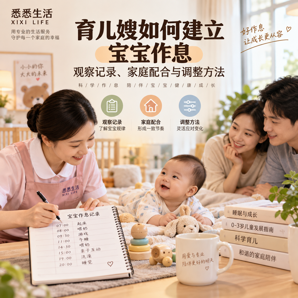 育儿嫂如何建立宝宝作息：观察记录、家庭配合与调整方法