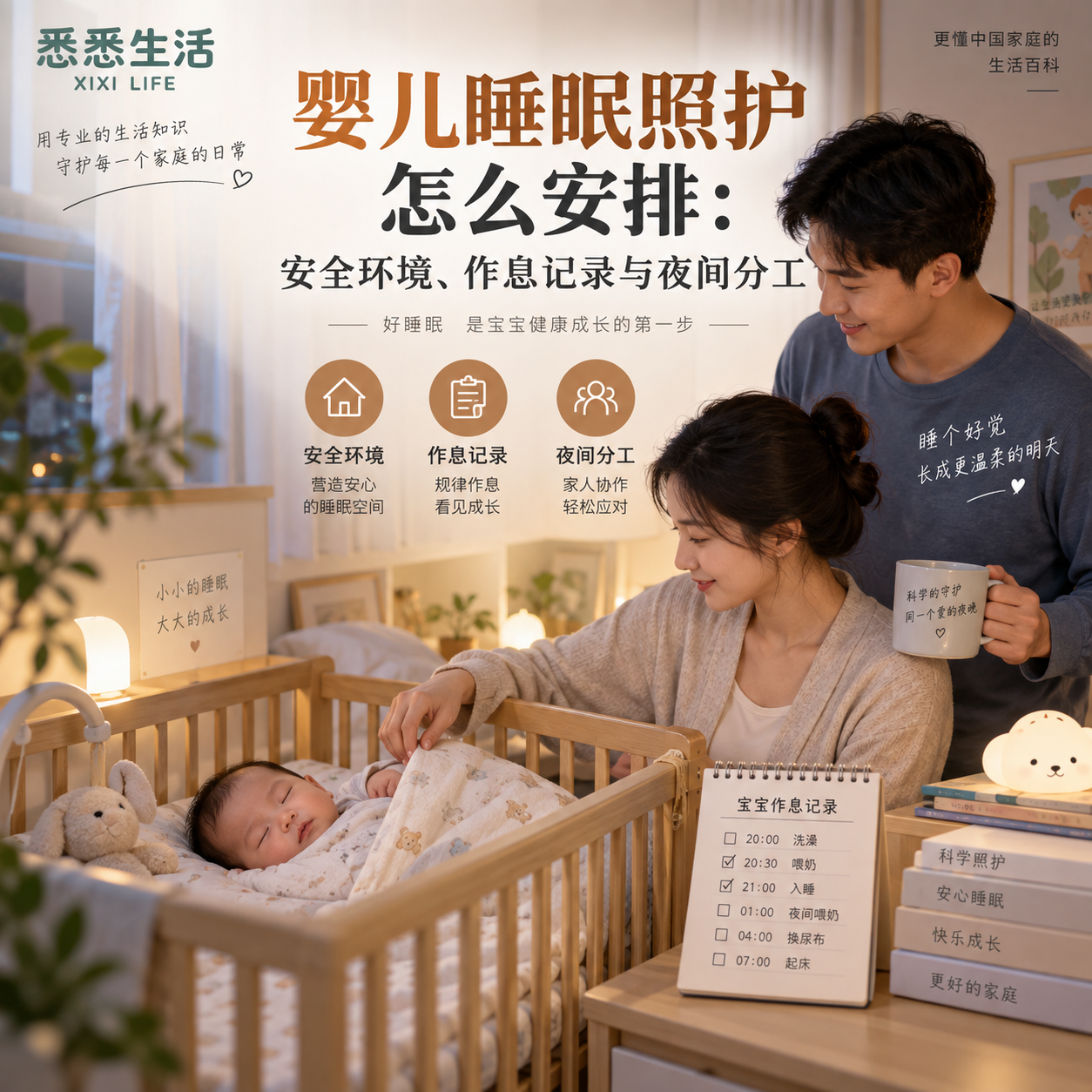 婴儿睡眠照护怎么安排：安全环境、作息记录与夜间分工