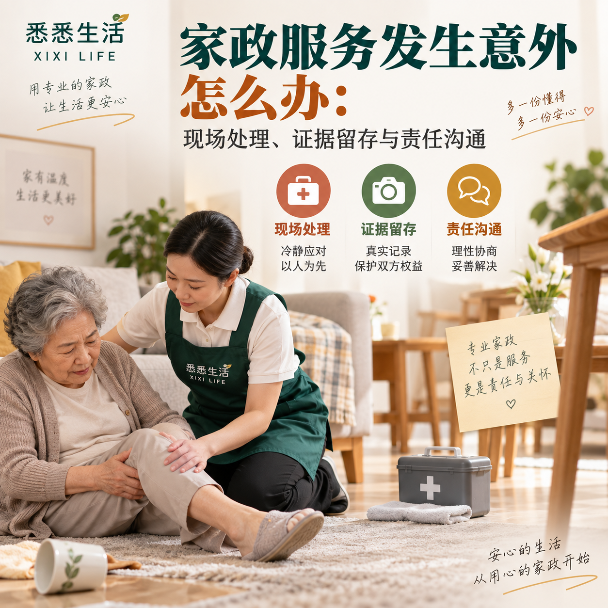 家政服务发生意外怎么办：现场处理、证据留存与责任沟通