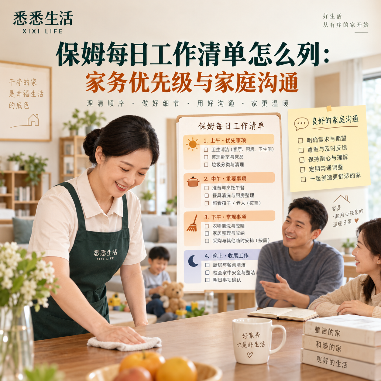 保姆每日工作清单怎么列：家务优先级与家庭沟通