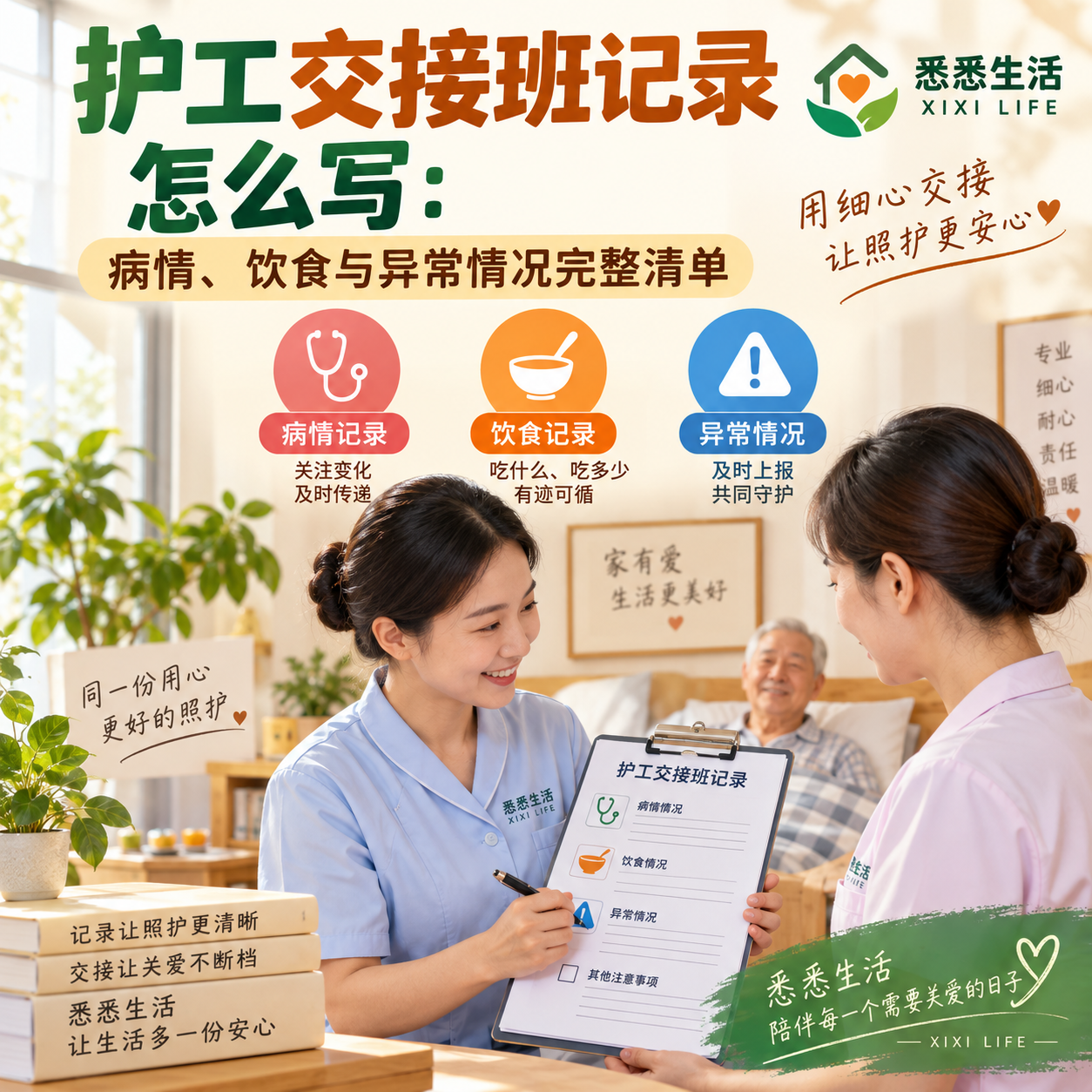 护工交接班记录怎么写：病情、饮食与异常情况完整清单